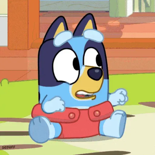 Bluey laughing