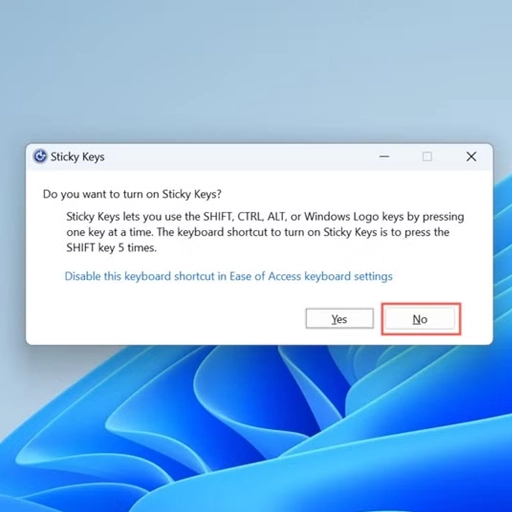 Sticky Keys spam
